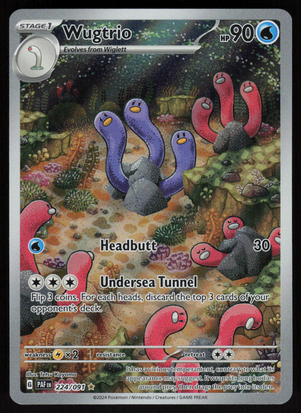 Wugtrio Illustration Rare SV: Paldean Fates 224/091 NM