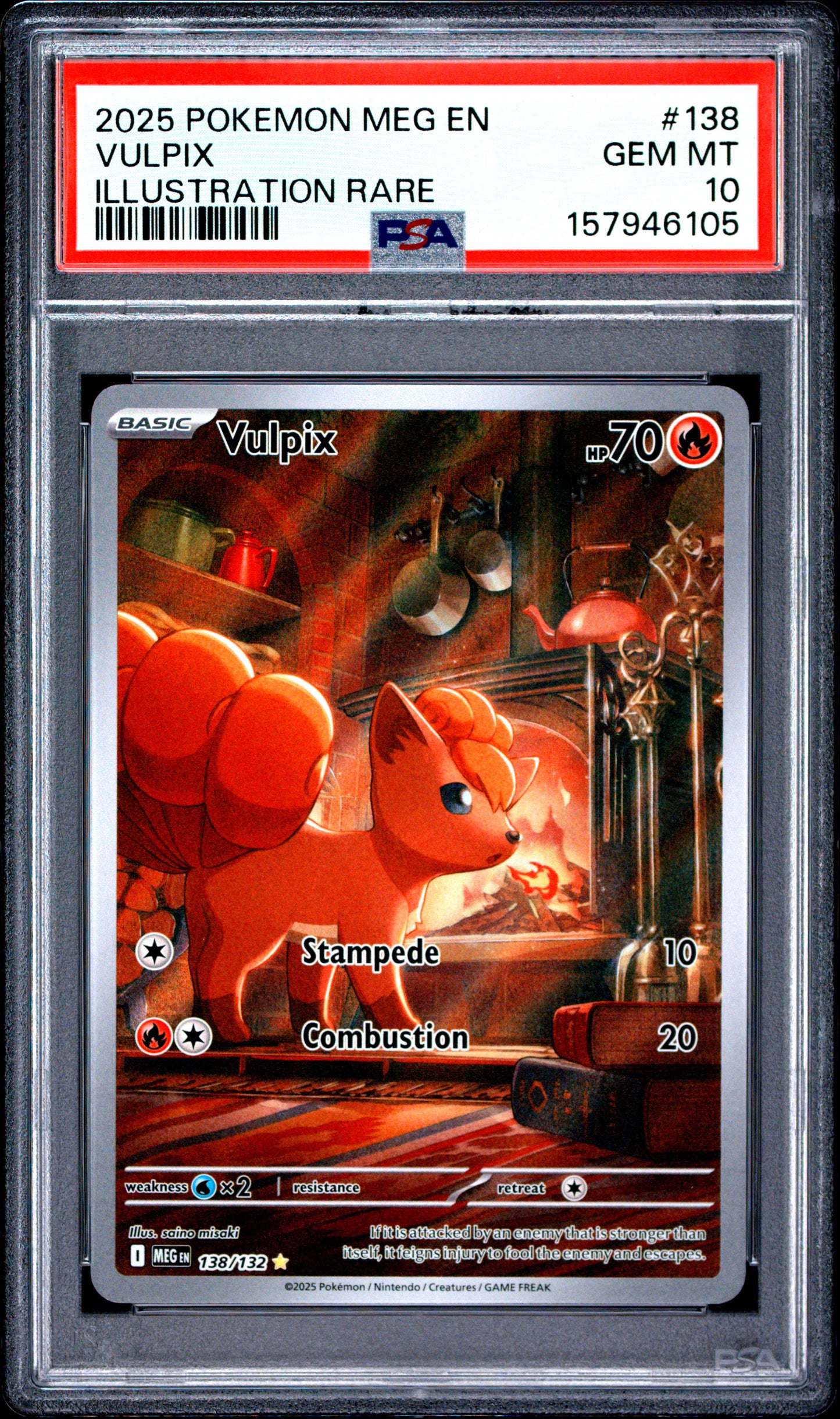 2025 POKEMON MEG EN-MEGA EVOLUTION | ILLUSTRATION RARE #138 VULPIX PSA 10