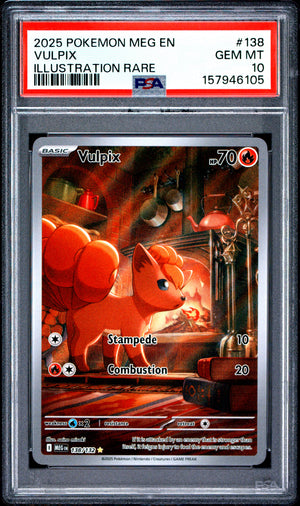 2025 POKEMON MEG EN-MEGA EVOLUTION | ILLUSTRATION RARE #138 VULPIX PSA 10
