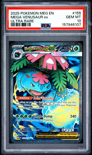 2025 POKEMON MEG EN-MEGA EVOLUTION | ULTRA RARE #155 MEGA VENUSAUR EX PSA 10
