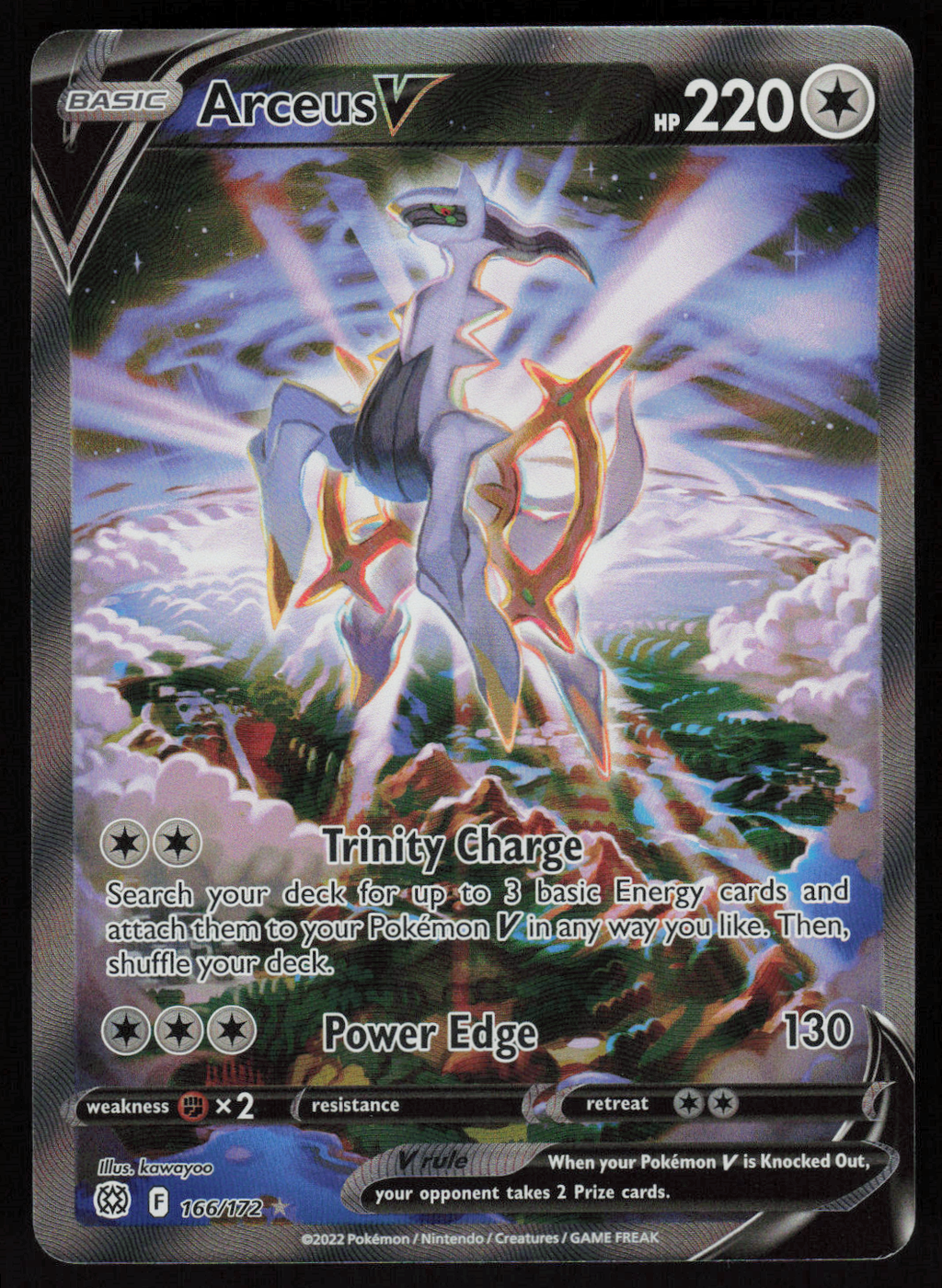 Arceus V (Alternate Full Art) Ultra Rare SWSH09: Brilliant Stars 166/172 NM