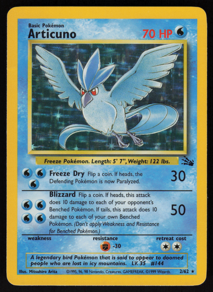 Articuno (2) Holo Rare Fossil 02/62 LP