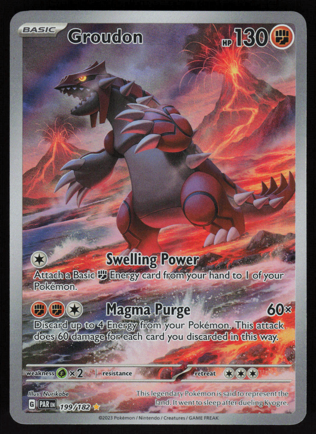 Groudon - Illustration Rare SV04: Paradox Rift 199/182 NM