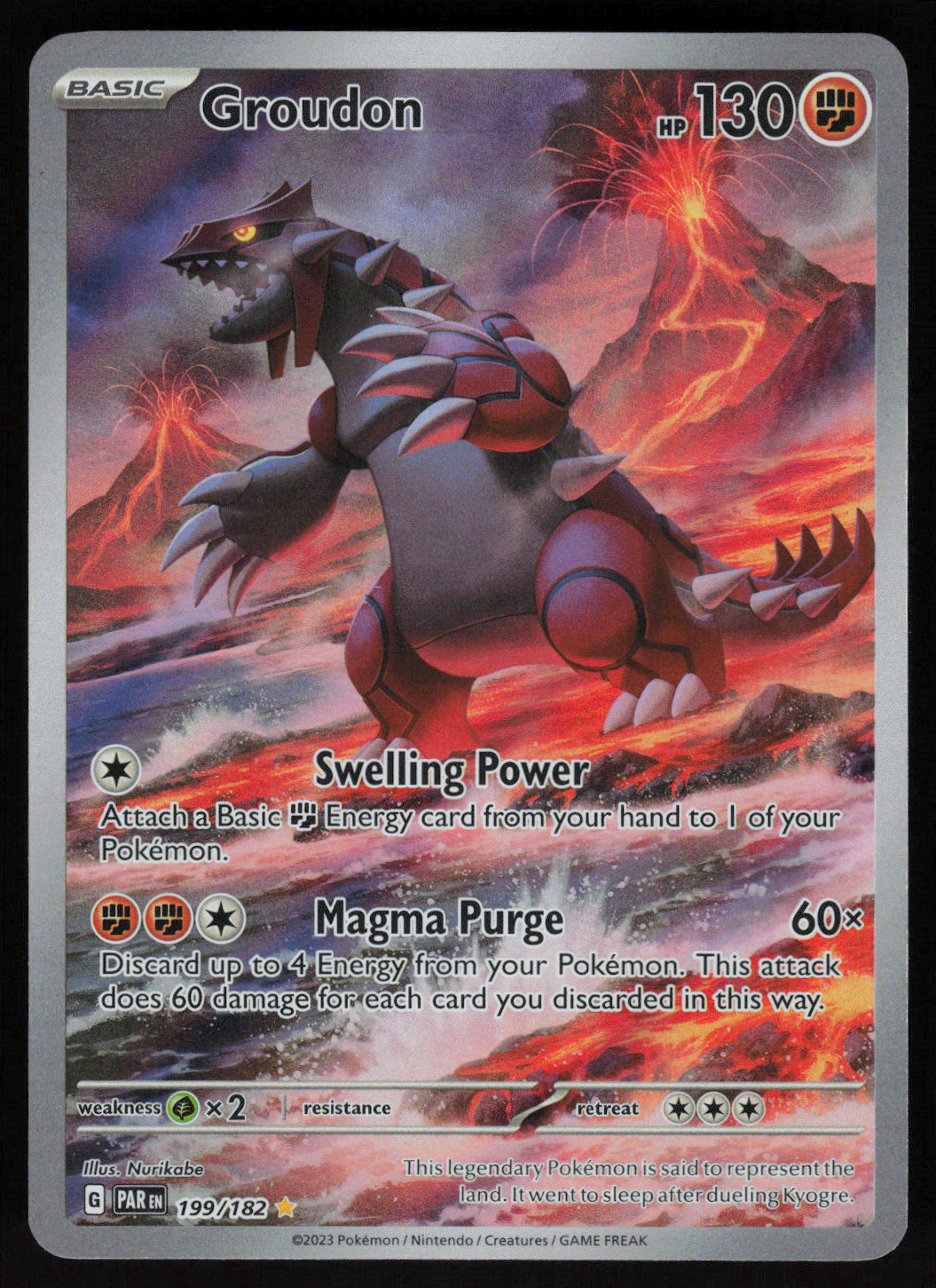 Groudon - Illustration Rare SV04: Paradox Rift 199/182 NM