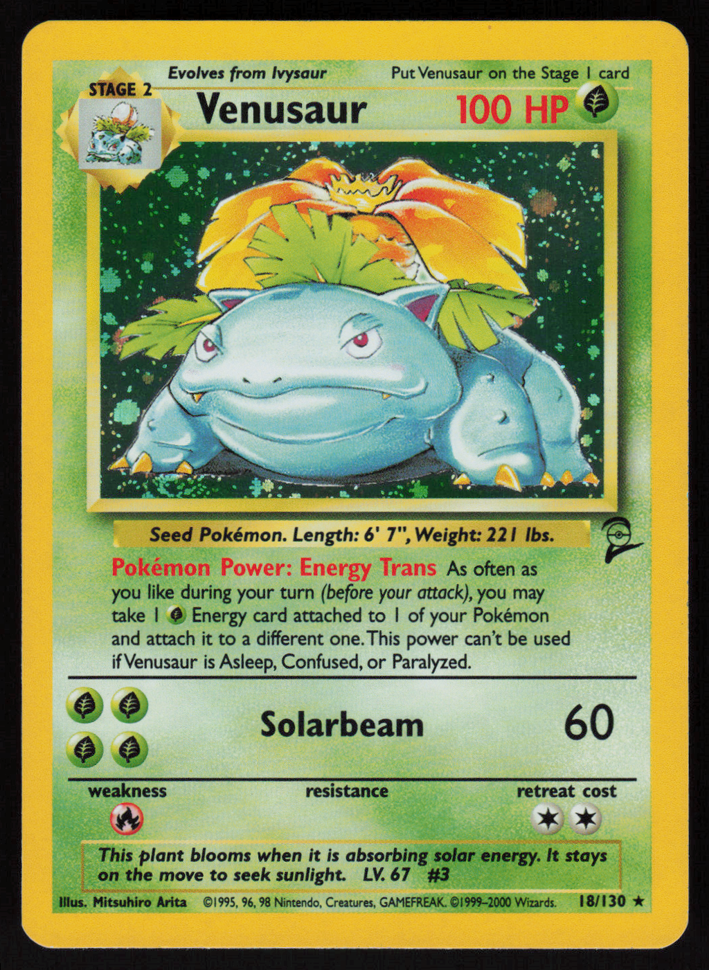 Venusaur Holo Rare Base Set 2 018/130 LP