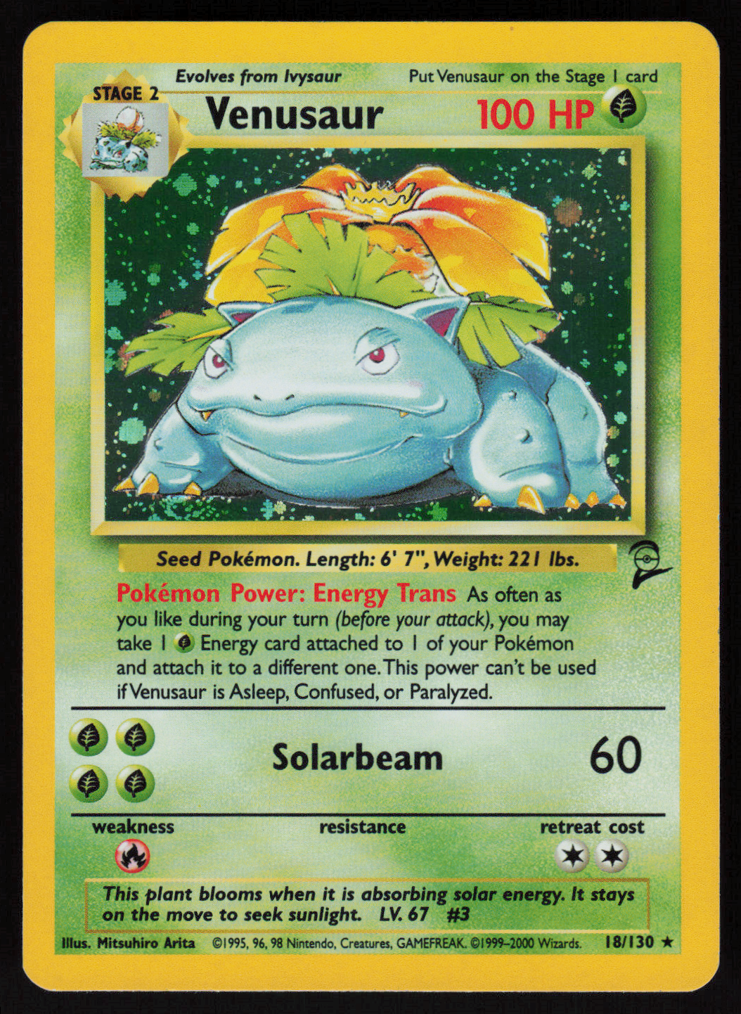 Venusaur Holo Rare Base Set 2 018/130 LP
