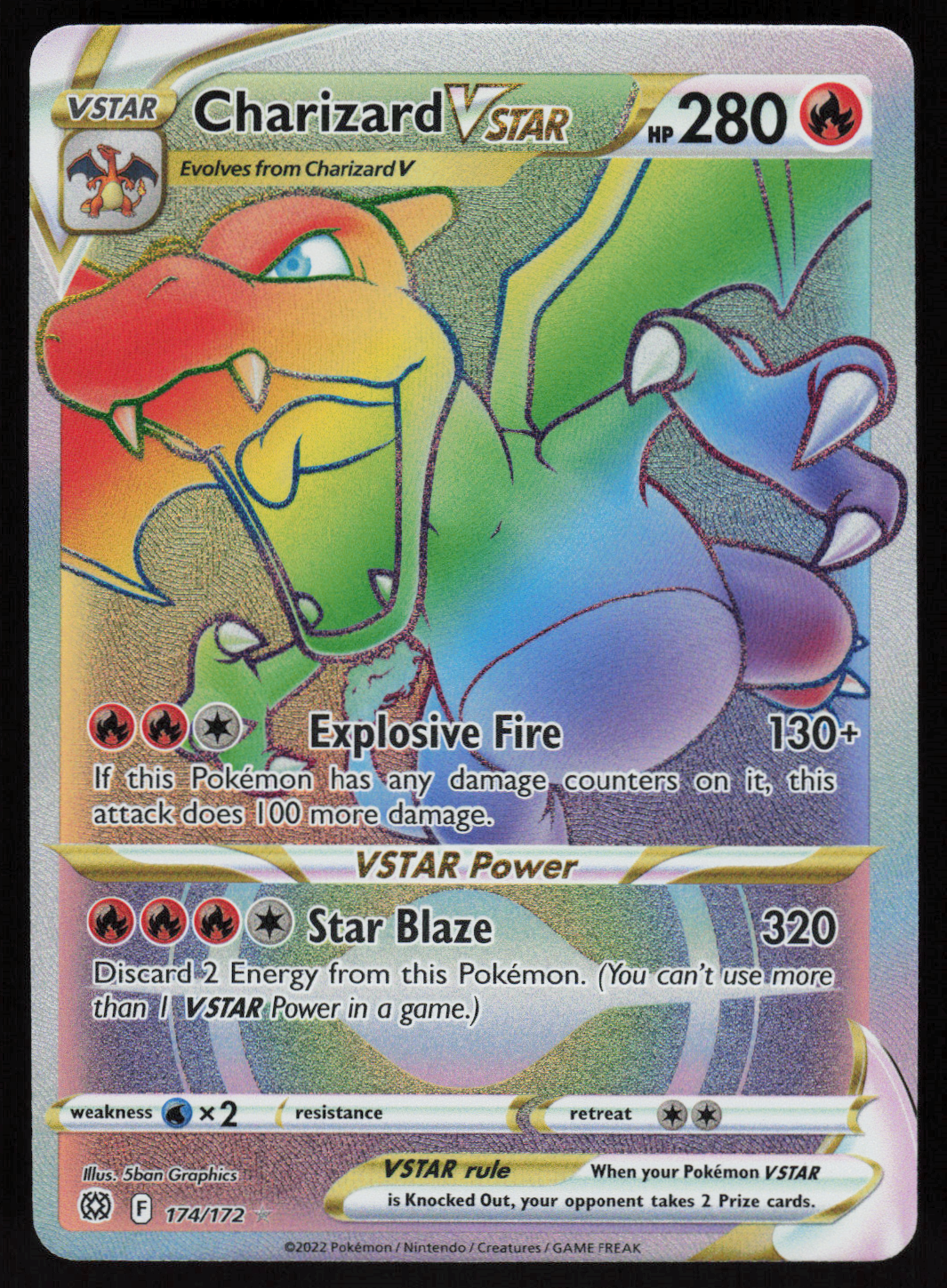 Charizard VSTAR (Secret) Secret Rare SWSH09: Brilliant Stars 174/172 NM