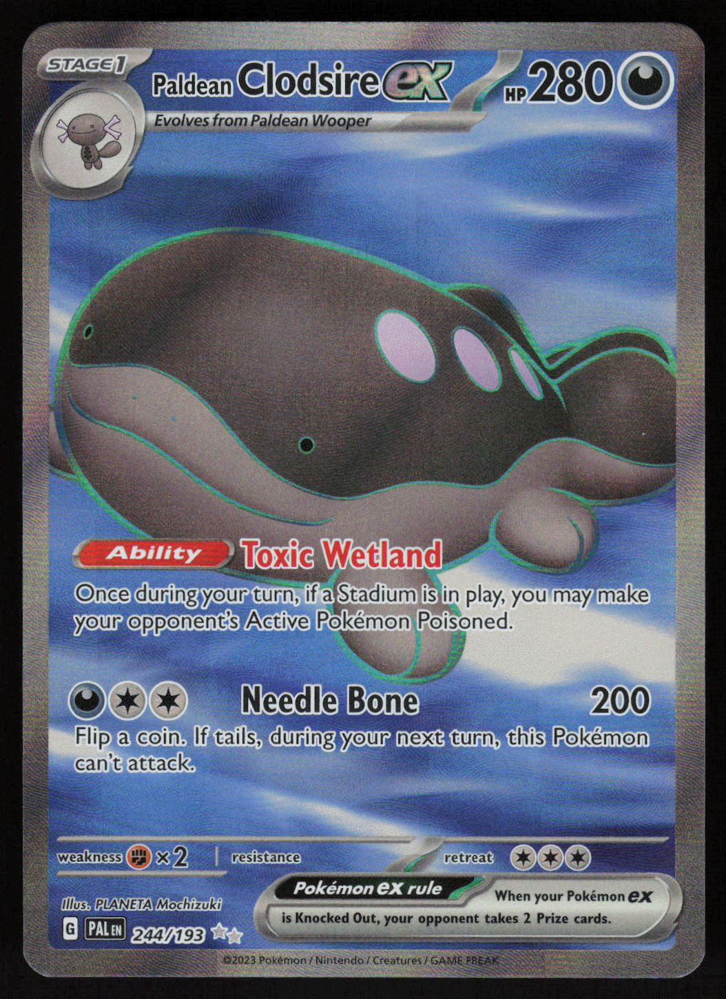 Paldean Clodsire ex Ultra Rare SV02: Paldea Evolved 244/193 NM