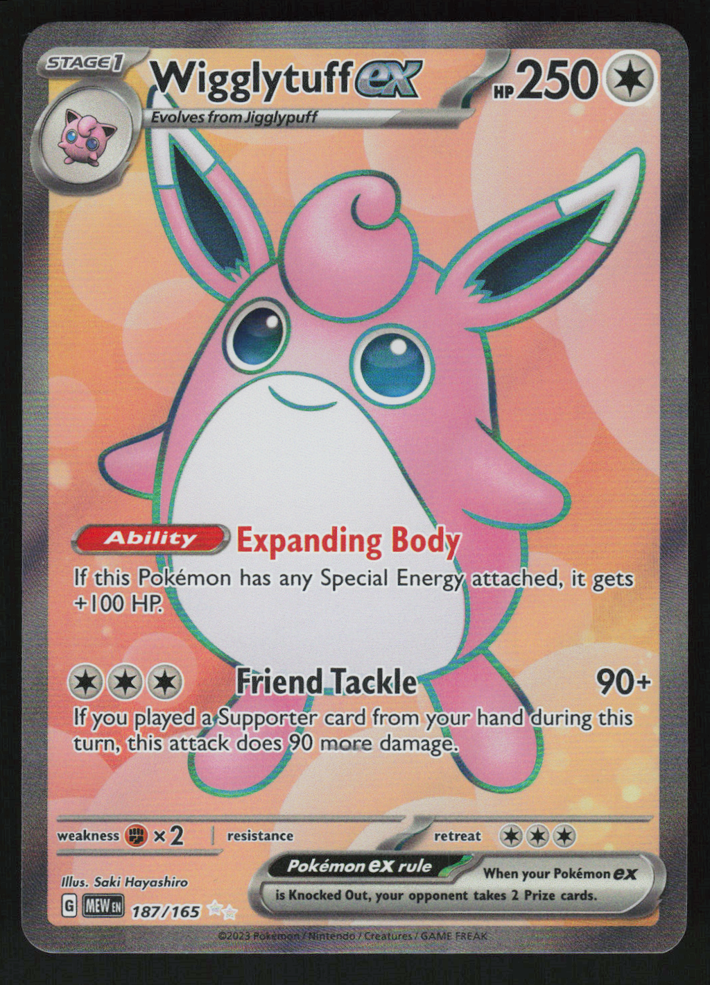 Wigglytuff ex Ultra Rare SV: Scarlet & Violet 151 187/165 NM