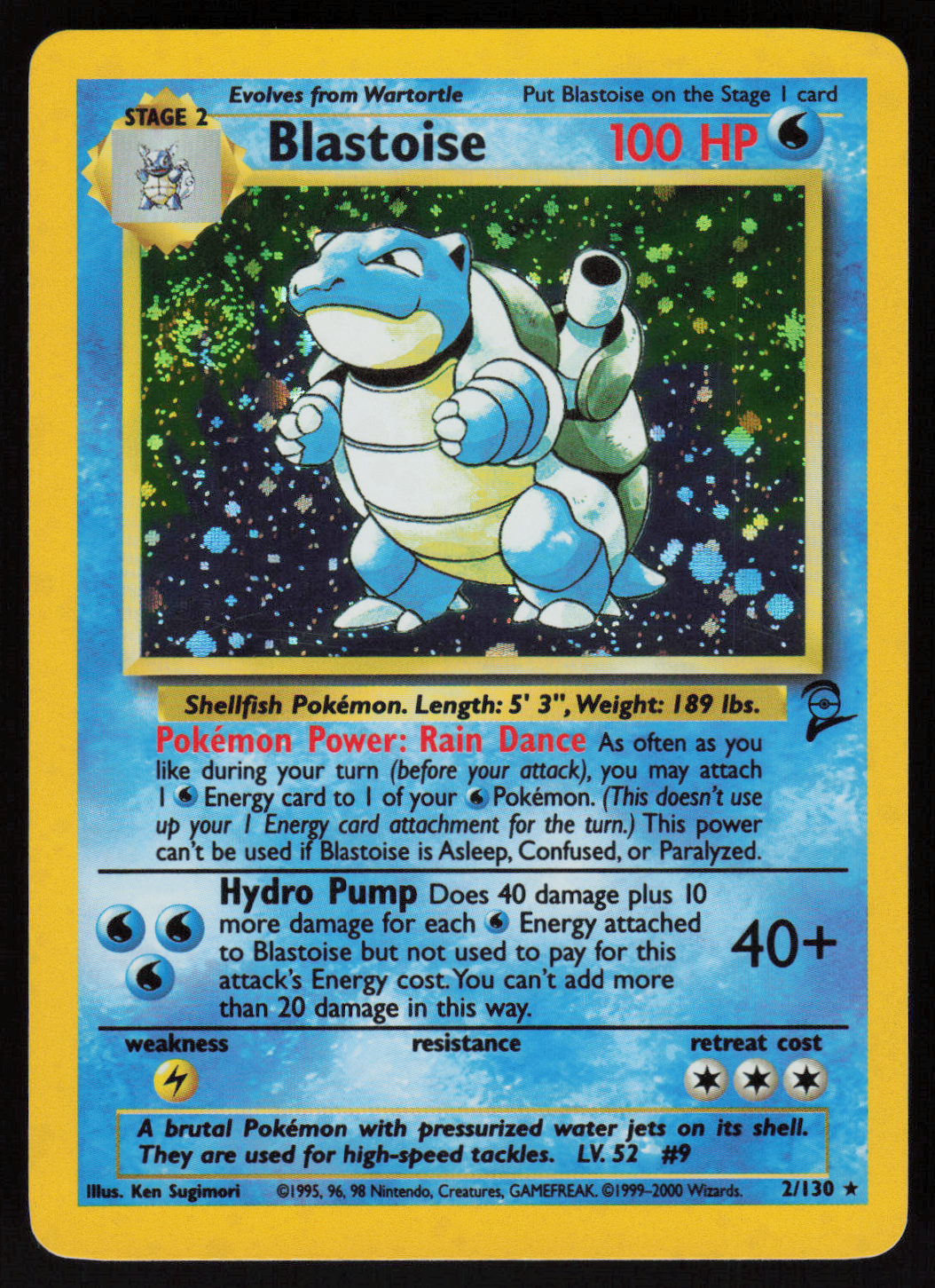 Blastoise Holo Rare Base Set 2 002/130 LP