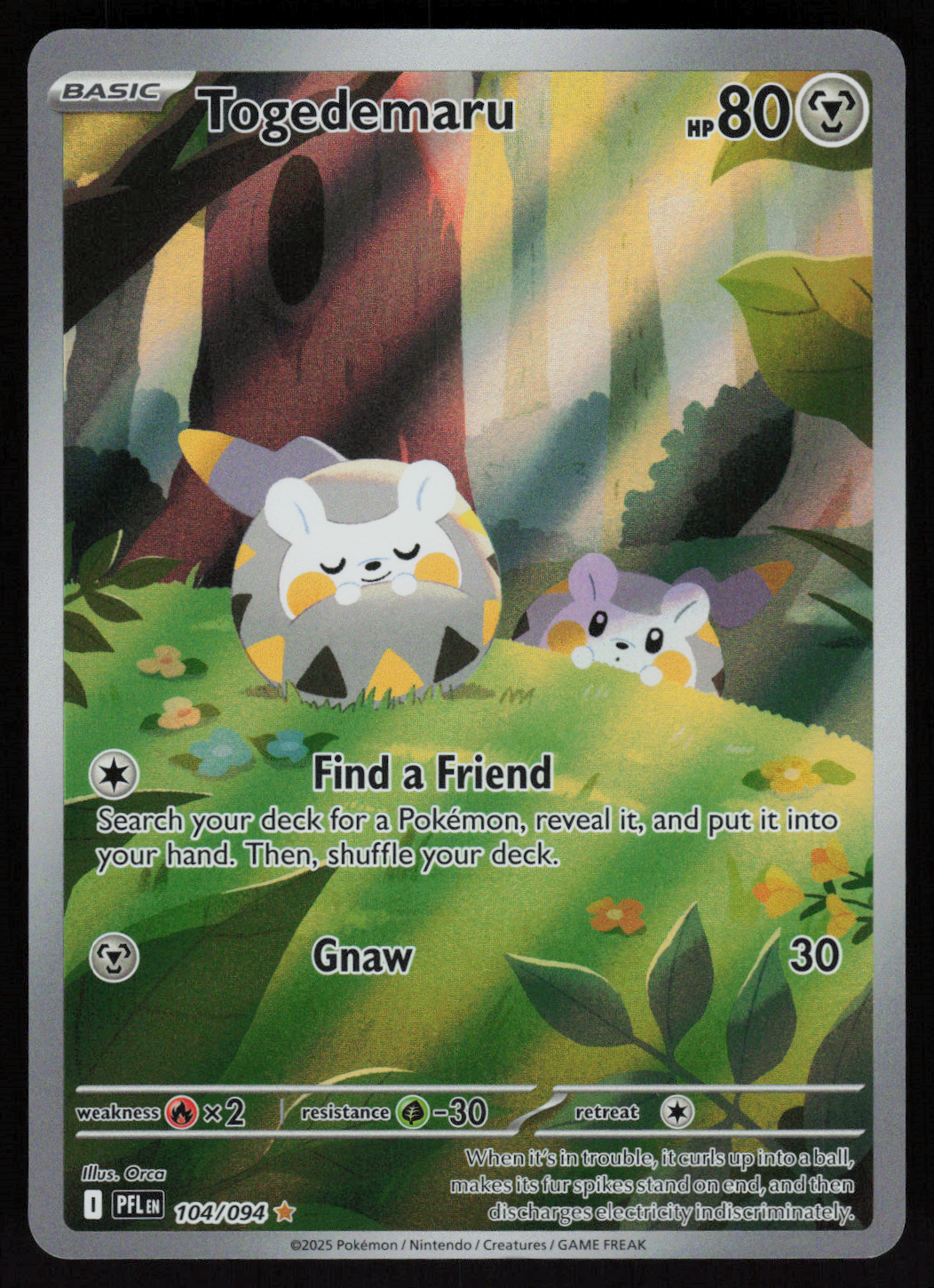 Togedemaru Illustration Rare ME02: Phantasmal Flames 104/094 NM