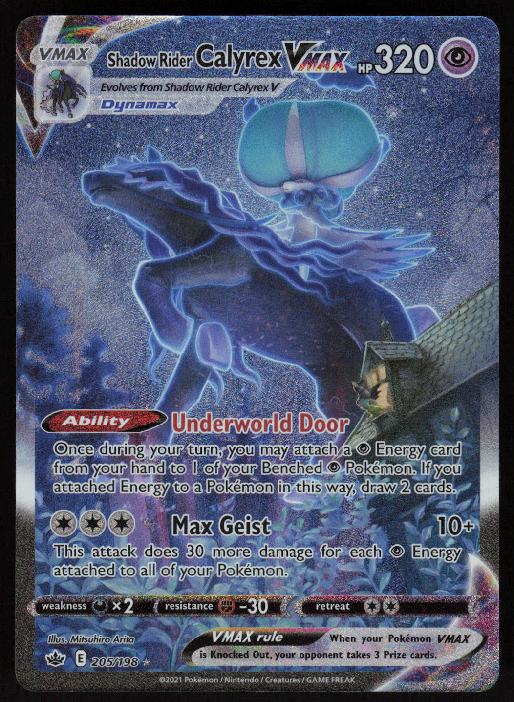 Shadow Rider Calyrex VMAX (Alternate Art) SWSH06: Chilling Reign 205/198 NM