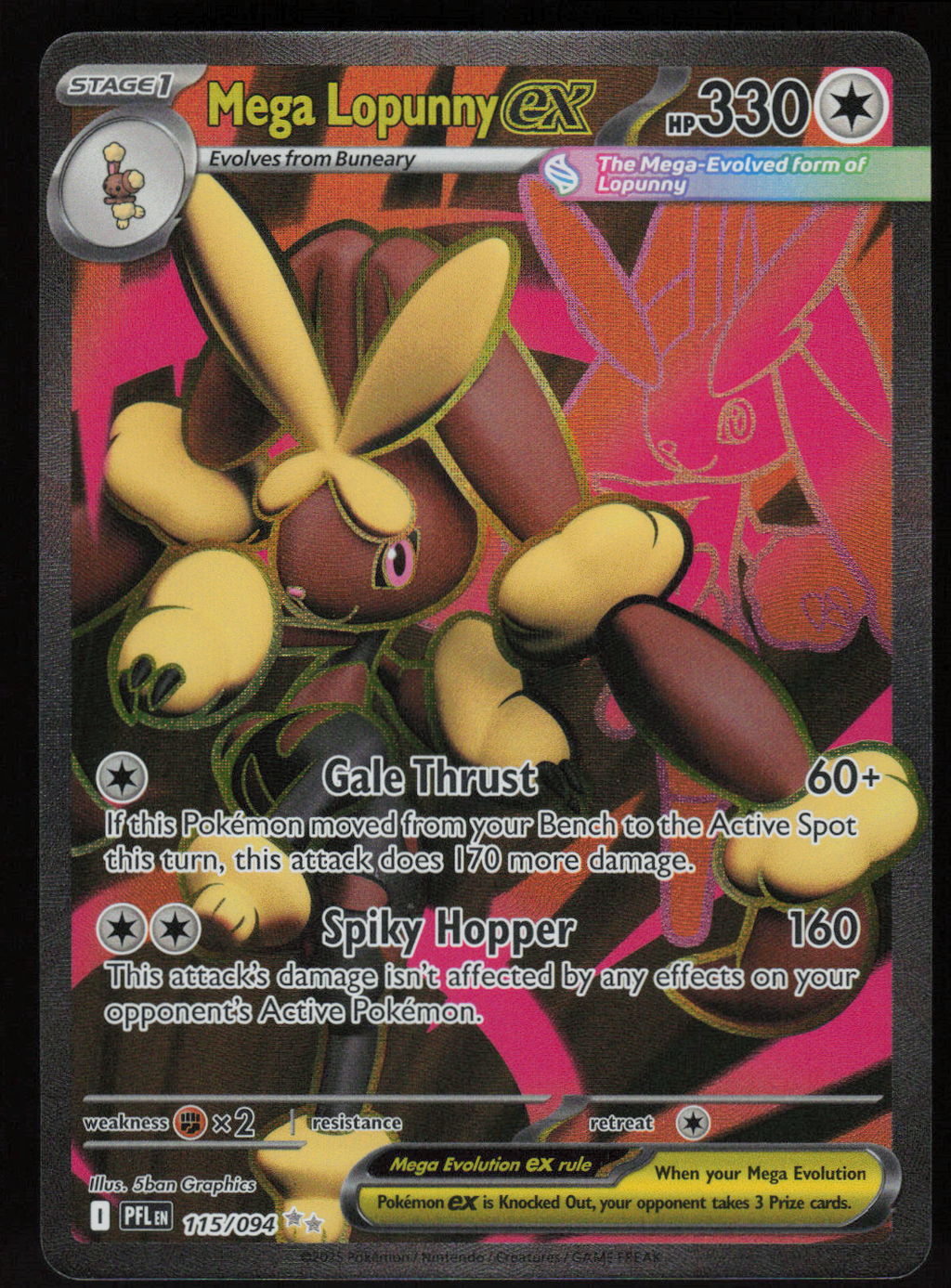 Mega Lopunny ex - Ultra Rare ME02: Phantasmal Flames 115/094 NM