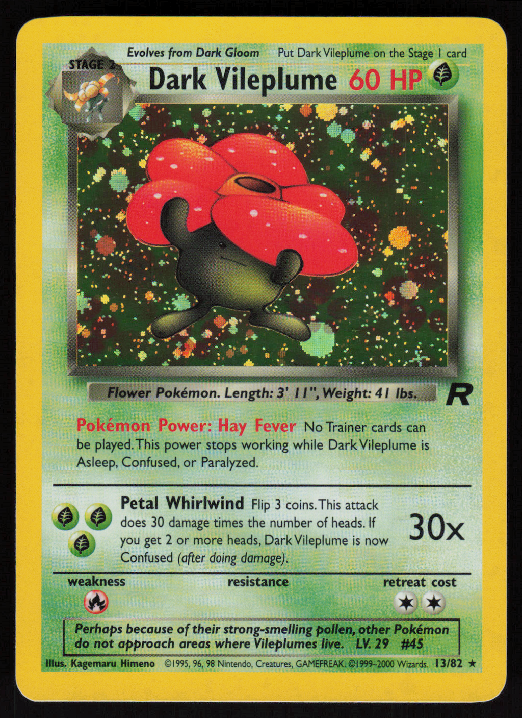 Dark Vileplume (13) Holo Rare Team Rocket 13/82 NM