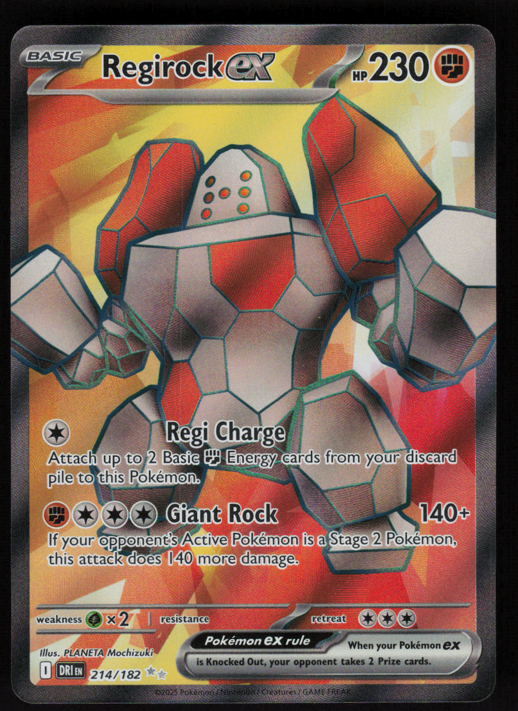 Regirock ex Ultra Rare SV10: Destined Rivals 214/182 NM