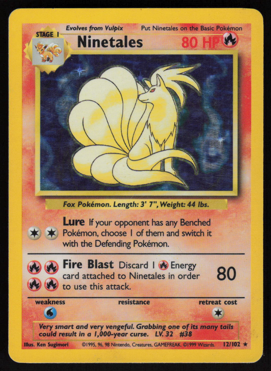 Ninetales Holo Rare Base Set 012/102 HP