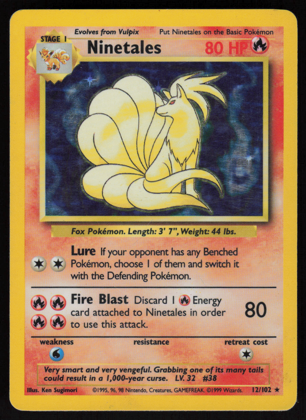 Ninetales Holo Rare Base Set 012/102 HP