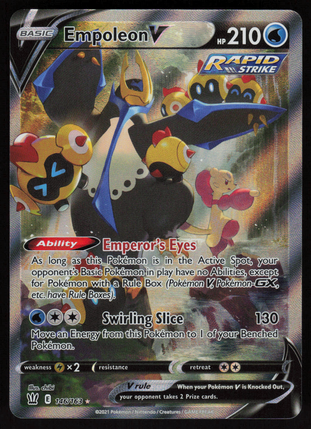 Empoleon V (Alternate Full Art) Ultra Rare SWSH05: Battle Styles 146/163 NM