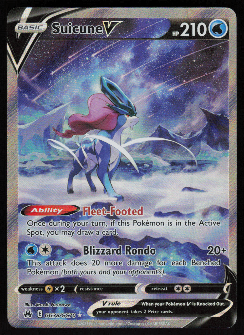Suicune V Ultra Rare SWSH: Crown Zenith: Galarian Gallery GG38/GG70 NM