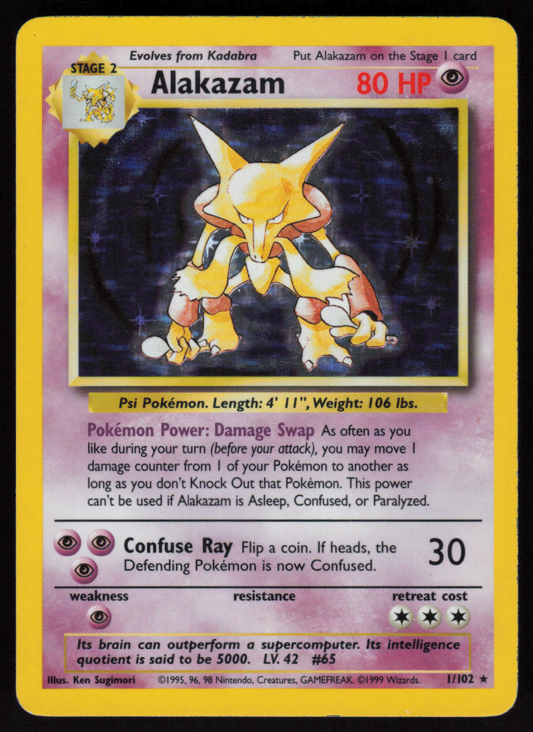 Alakazam Holo Rare Base Set 001/102 NM