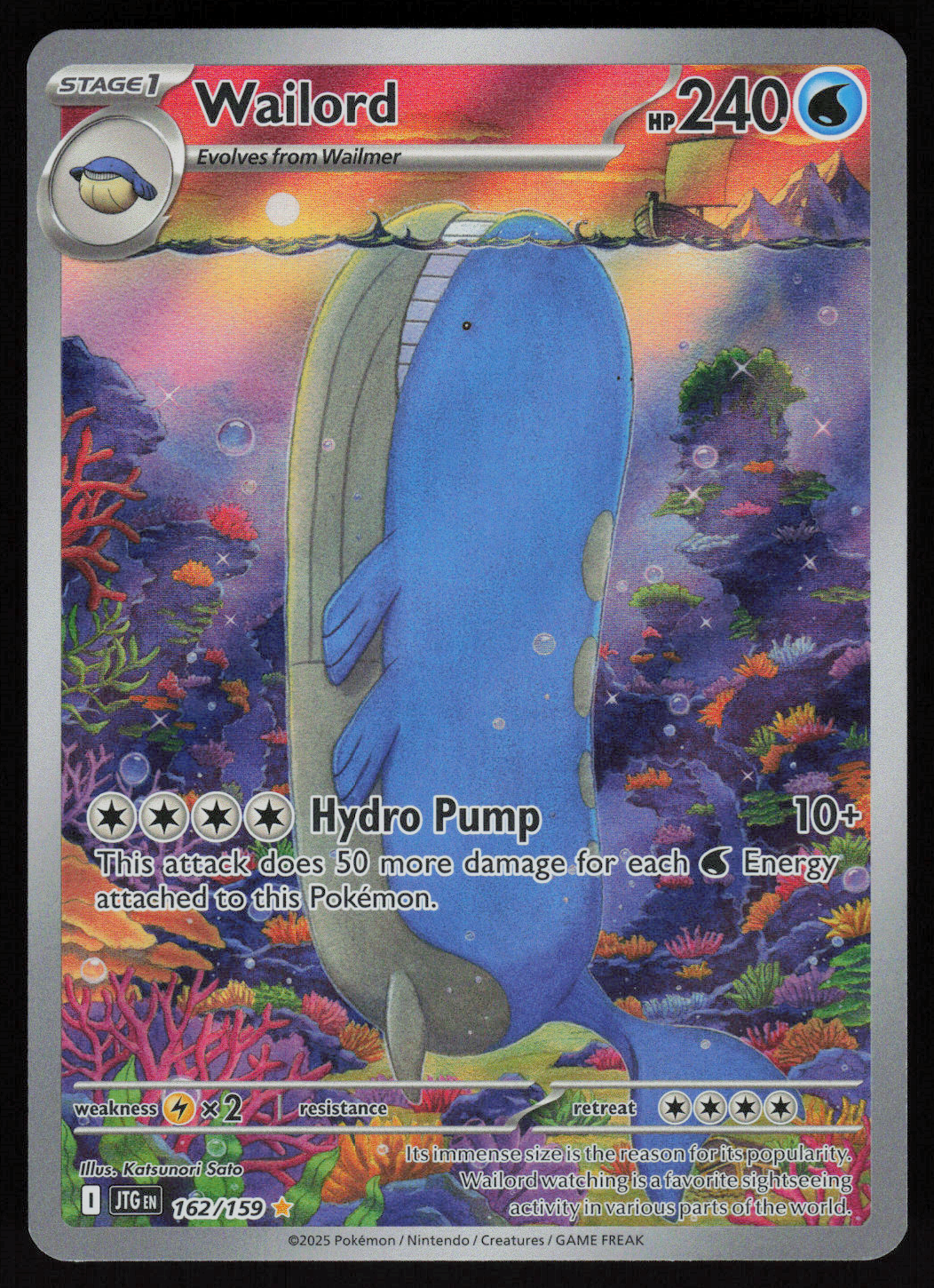 Wailord - Illustration Rare SV09: Journey Together 162/159 NM