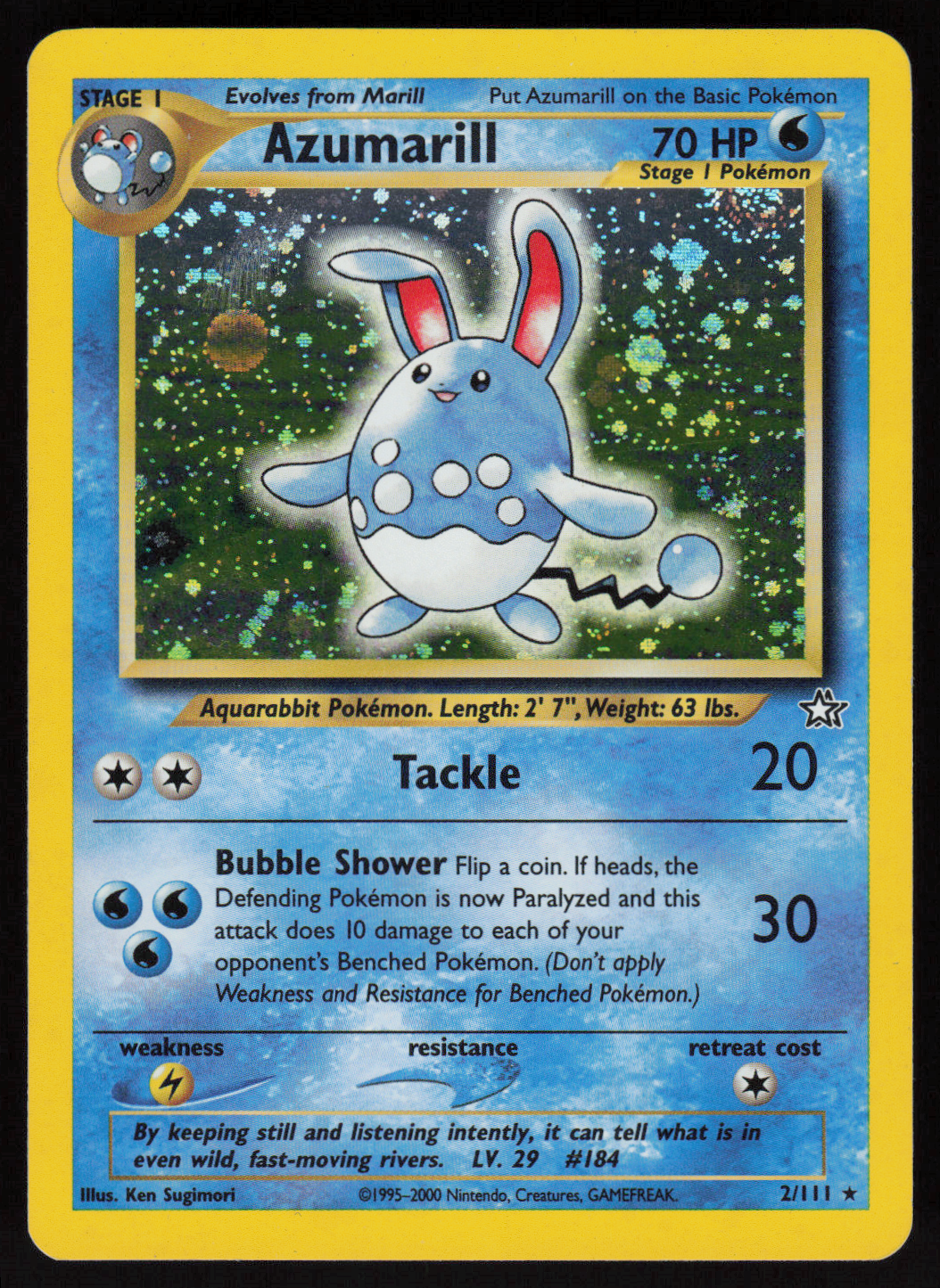 Azumarill Holo Rare Neo Genesis 002/111 NM