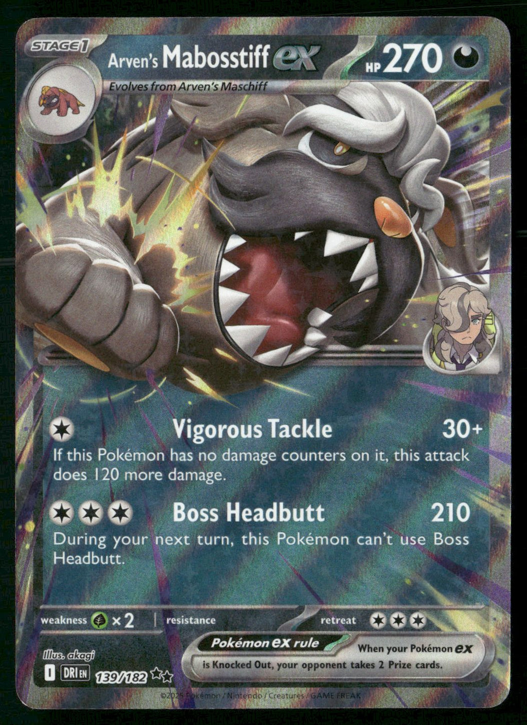 Arven's Mabosstiff ex - 139/182 Double Rare SV10: Destined Rivals 139/182