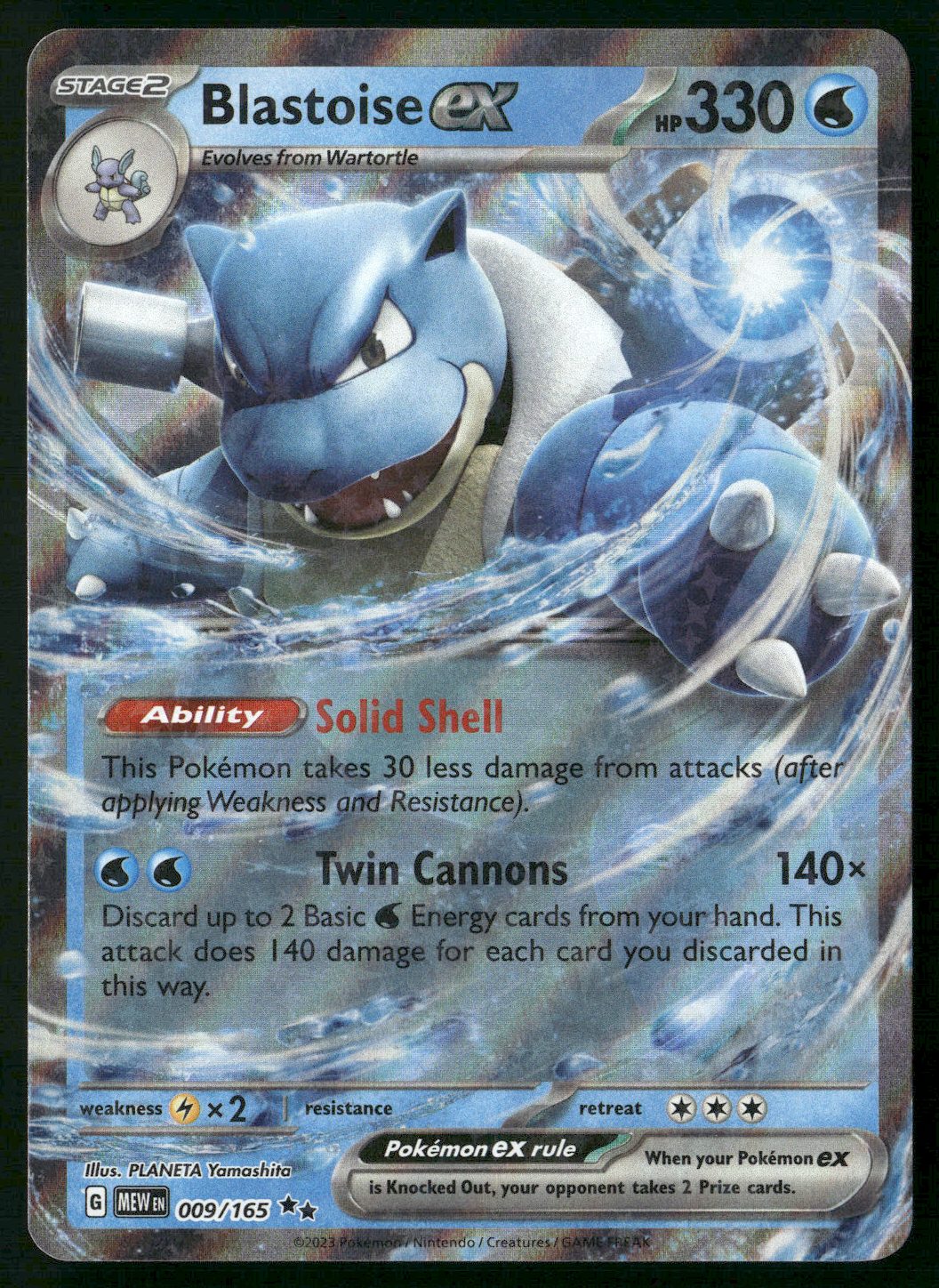 Blastoise ex - 009/165Double RareSV: Scarlet & Violet 151009/165