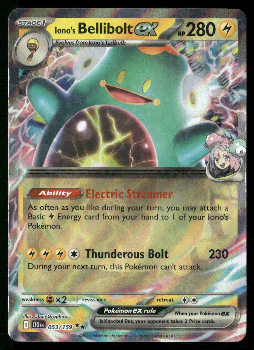 Iono's Bellibolt ex - 053/159 Double Rare SV09: Journey Together 053/159