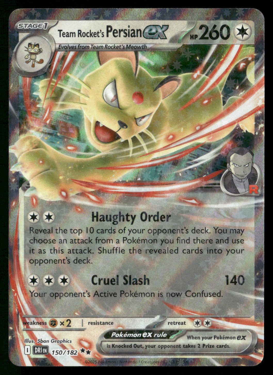 Team Rocket's Persian ex - 150/182 Double Rare SV10: Destined Rivals 150/182