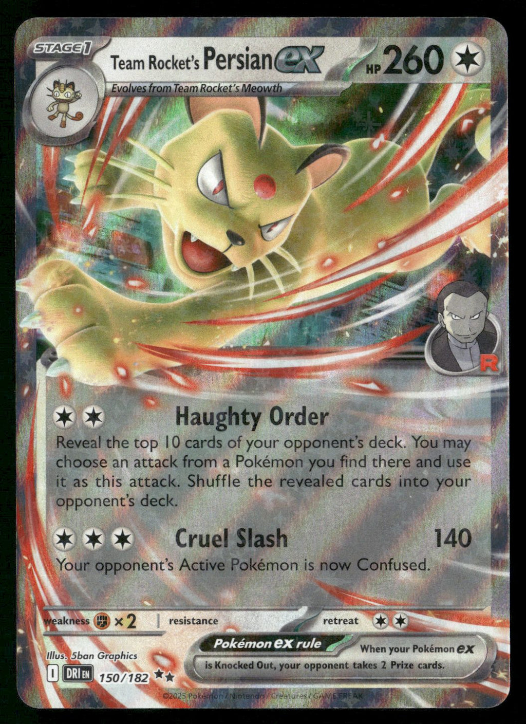 Team Rocket's Persian ex - 150/182 Double Rare SV10: Destined Rivals 150/182