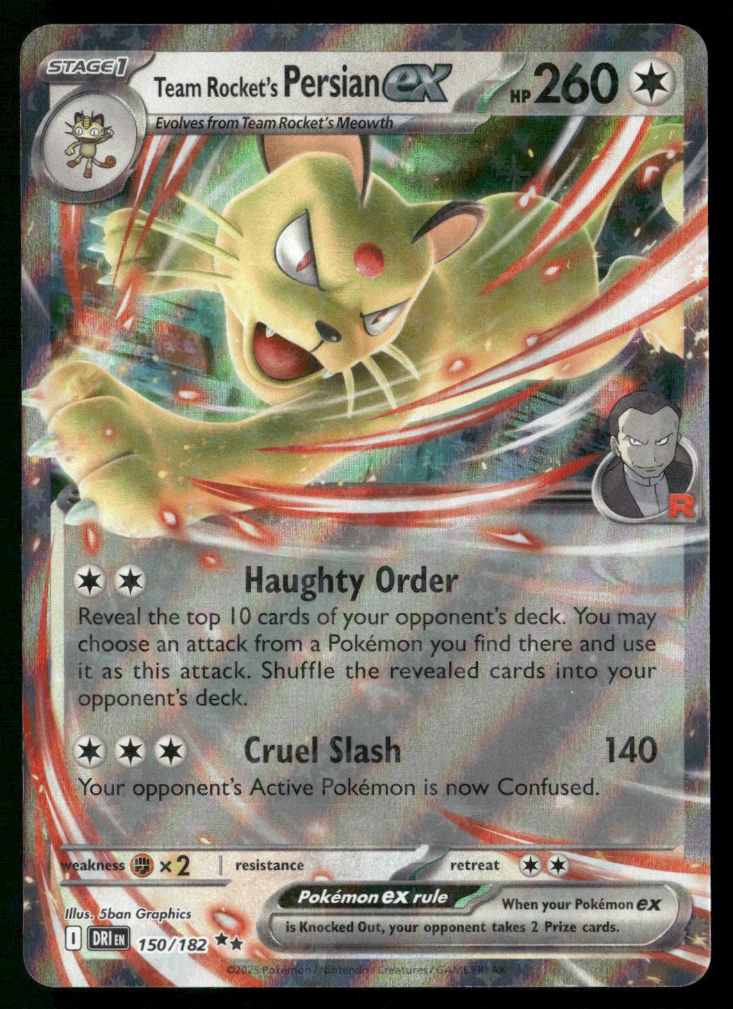 Team Rocket's Persian ex - 150/182 Double Rare SV10: Destined Rivals 150/182