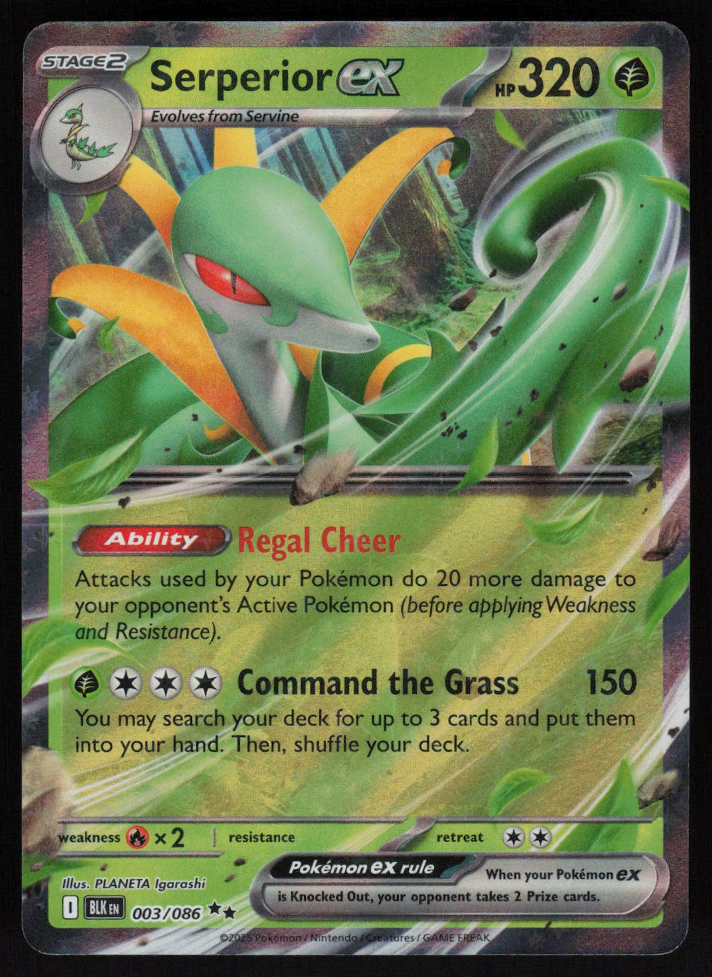 Serperior ex Double Rare SV: Black Bolt 003/086