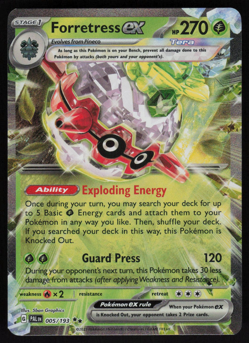Forretress ex - 005/193 Double Rare SV02: Paldea Evolved 005/193