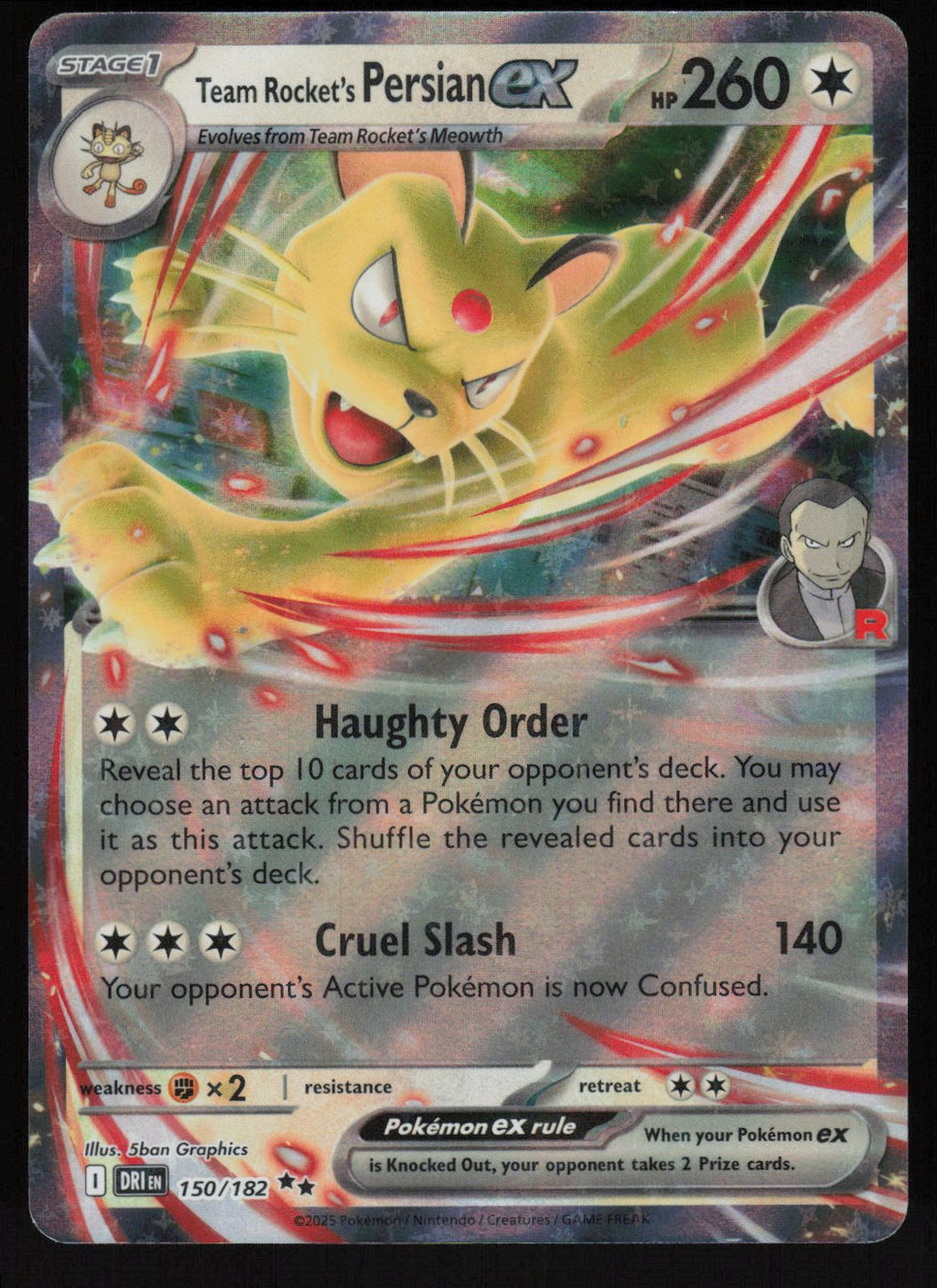 Team Rocket's Persian ex - 150/182 Double Rare SV10: Destined Rivals 150/182
