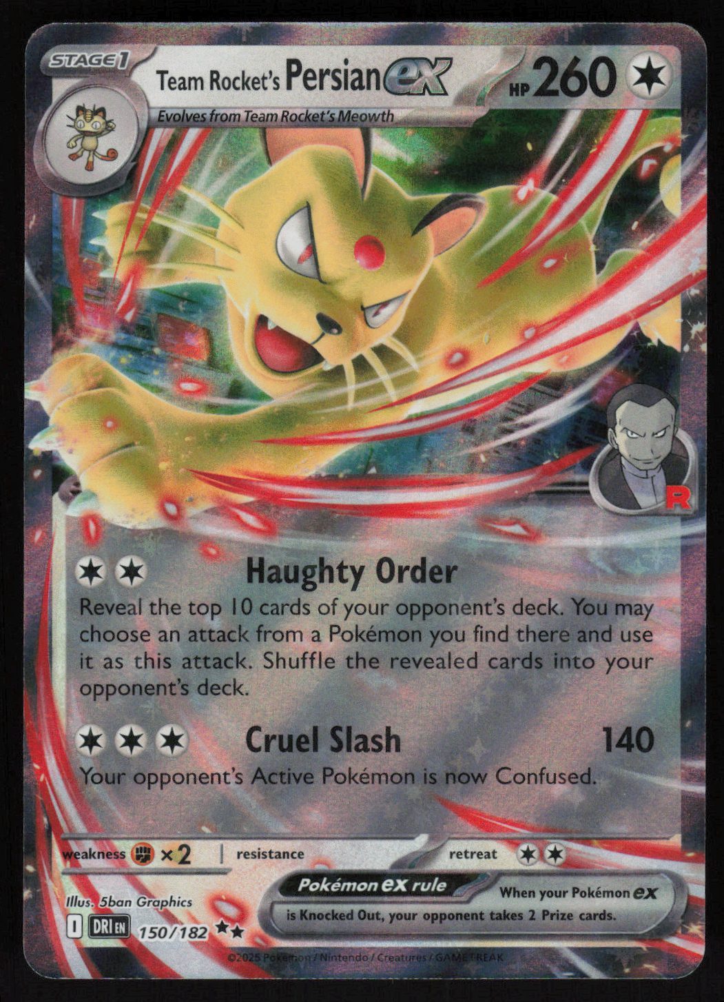 Team Rocket's Persian ex - 150/182 Double Rare SV10: Destined Rivals 150/182