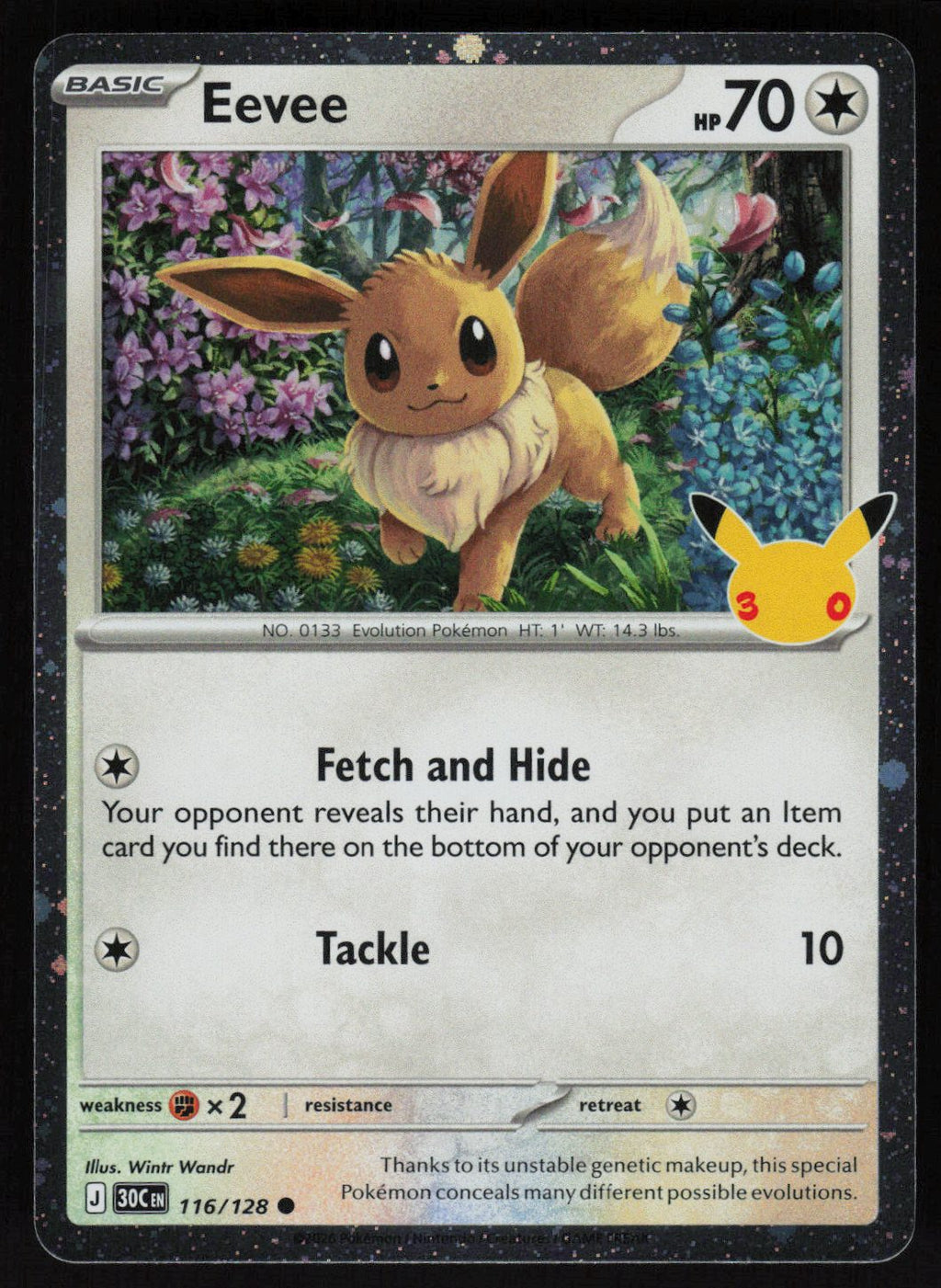 Eevee - 116/128 (30th Celebration) Common Blister Exclusives 116/128