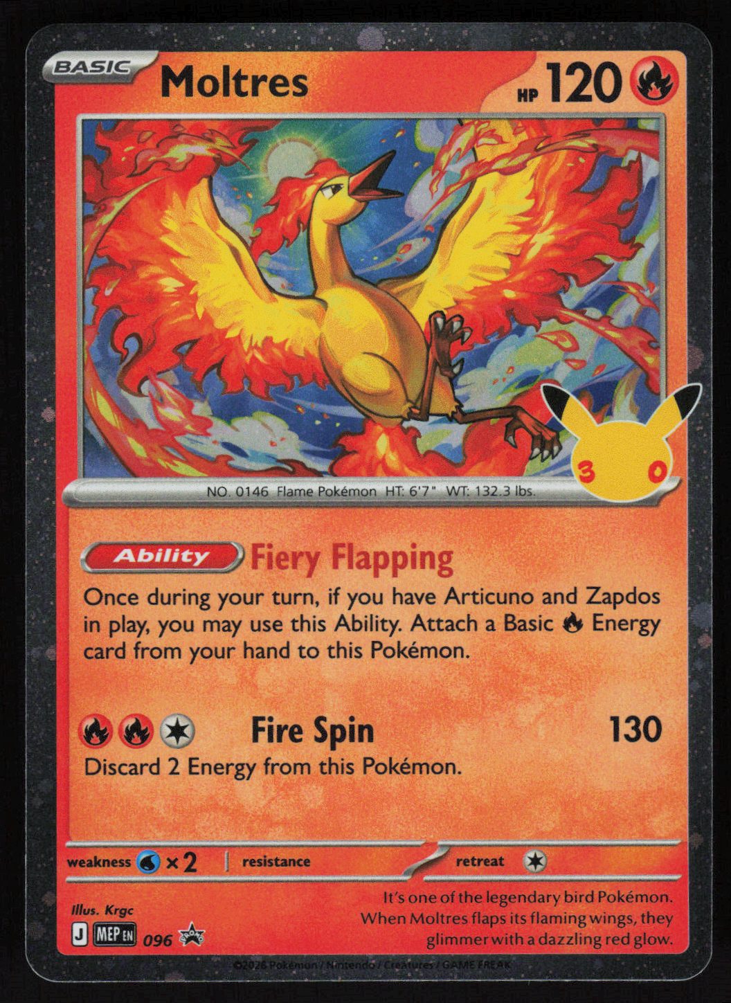 Moltres - 096 (30th Celebration) Promo ME: Mega Evolution Promo 096