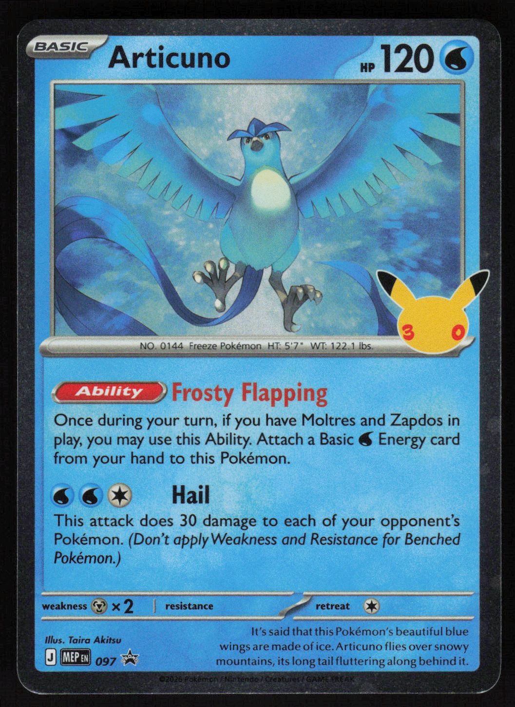 Articuno - 097 (30th Celebration) Promo ME: Mega Evolution Promo 097