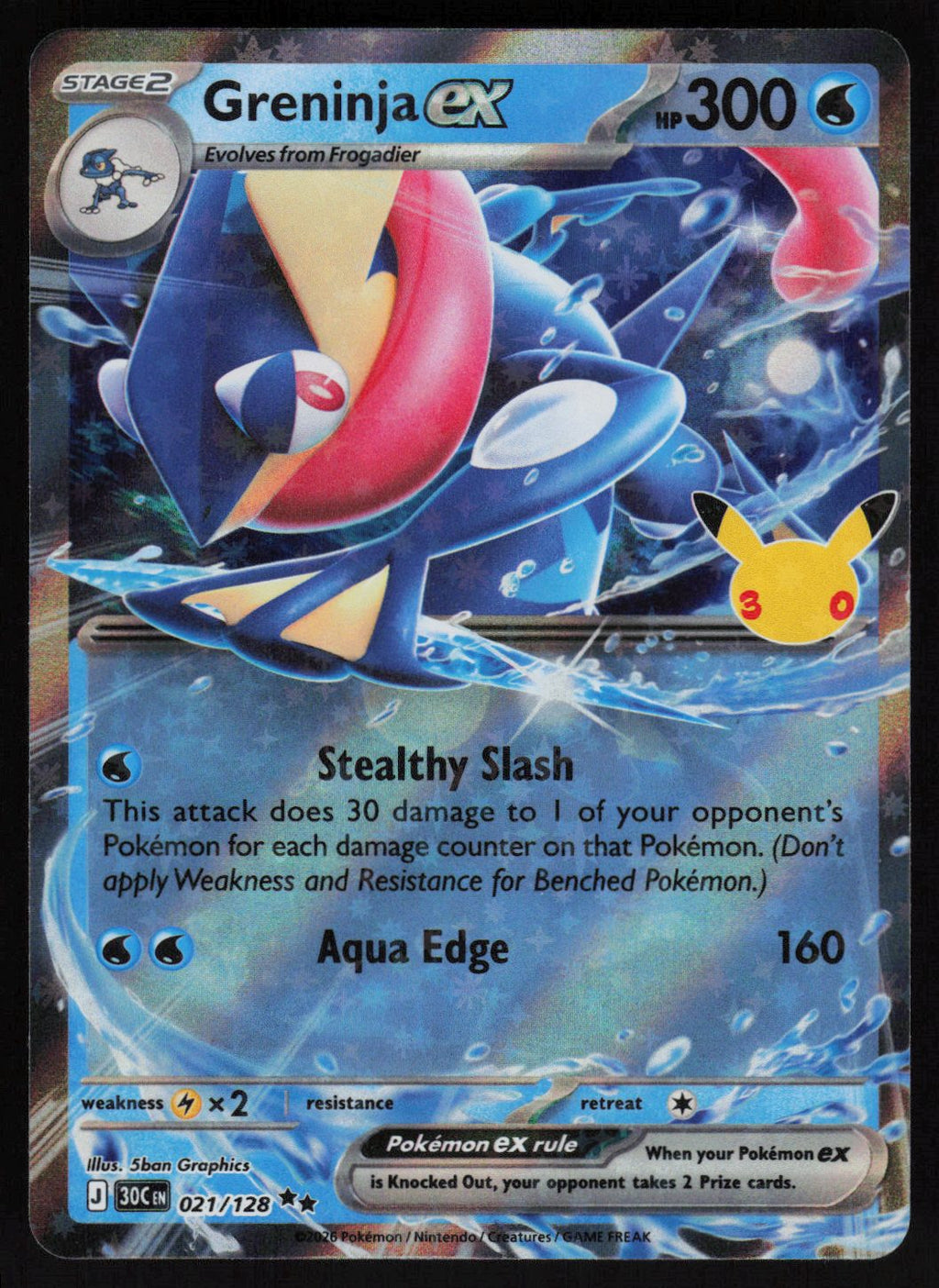 Greninja ex - 021/128 Double Rare ME: 30th Celebration 021/128