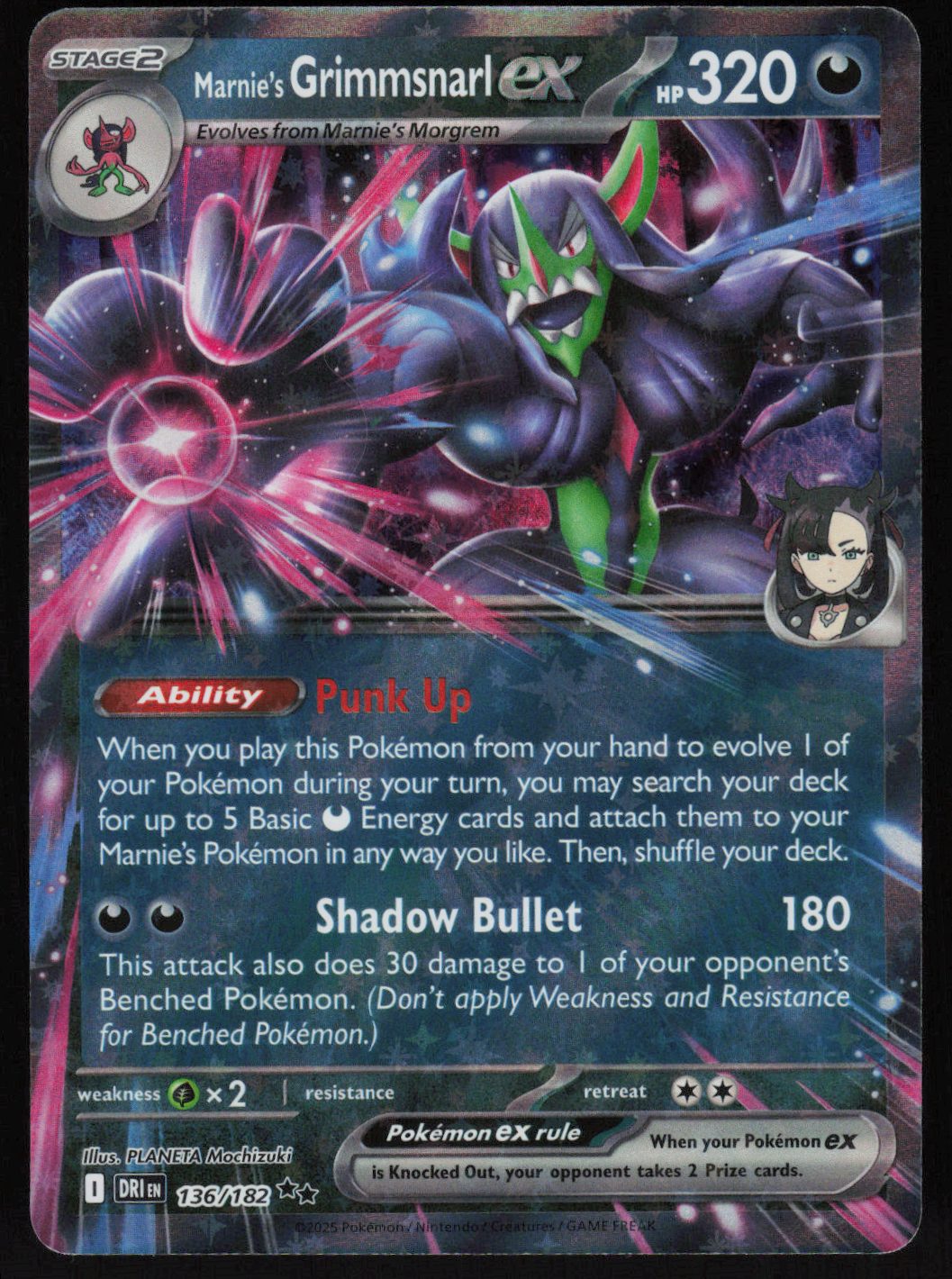 Marnie's Grimmsnarl ex Double Rare SV10: Destined Rivals 136/182