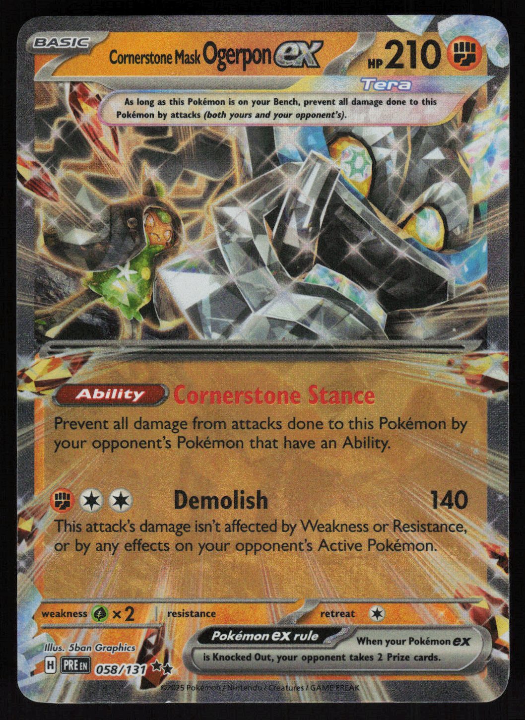 Cornerstone Mask Ogerpon ex - 058/131 Double Rare SV: Prismatic Evolutions 058/131