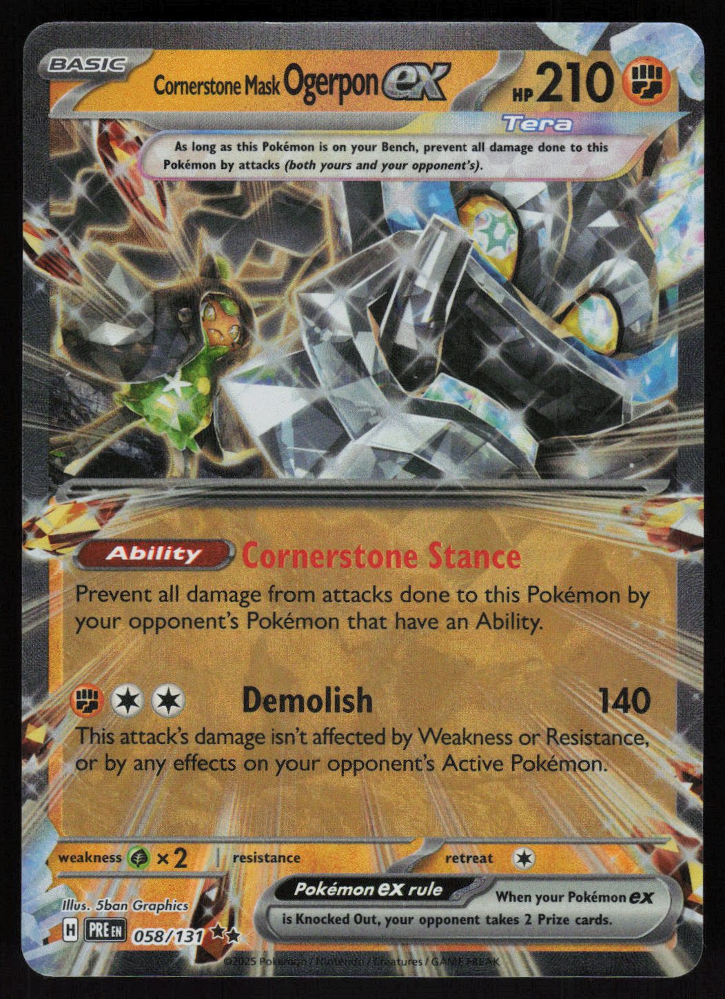 Cornerstone Mask Ogerpon ex - 058/131 Double Rare SV: Prismatic Evolutions 058/131