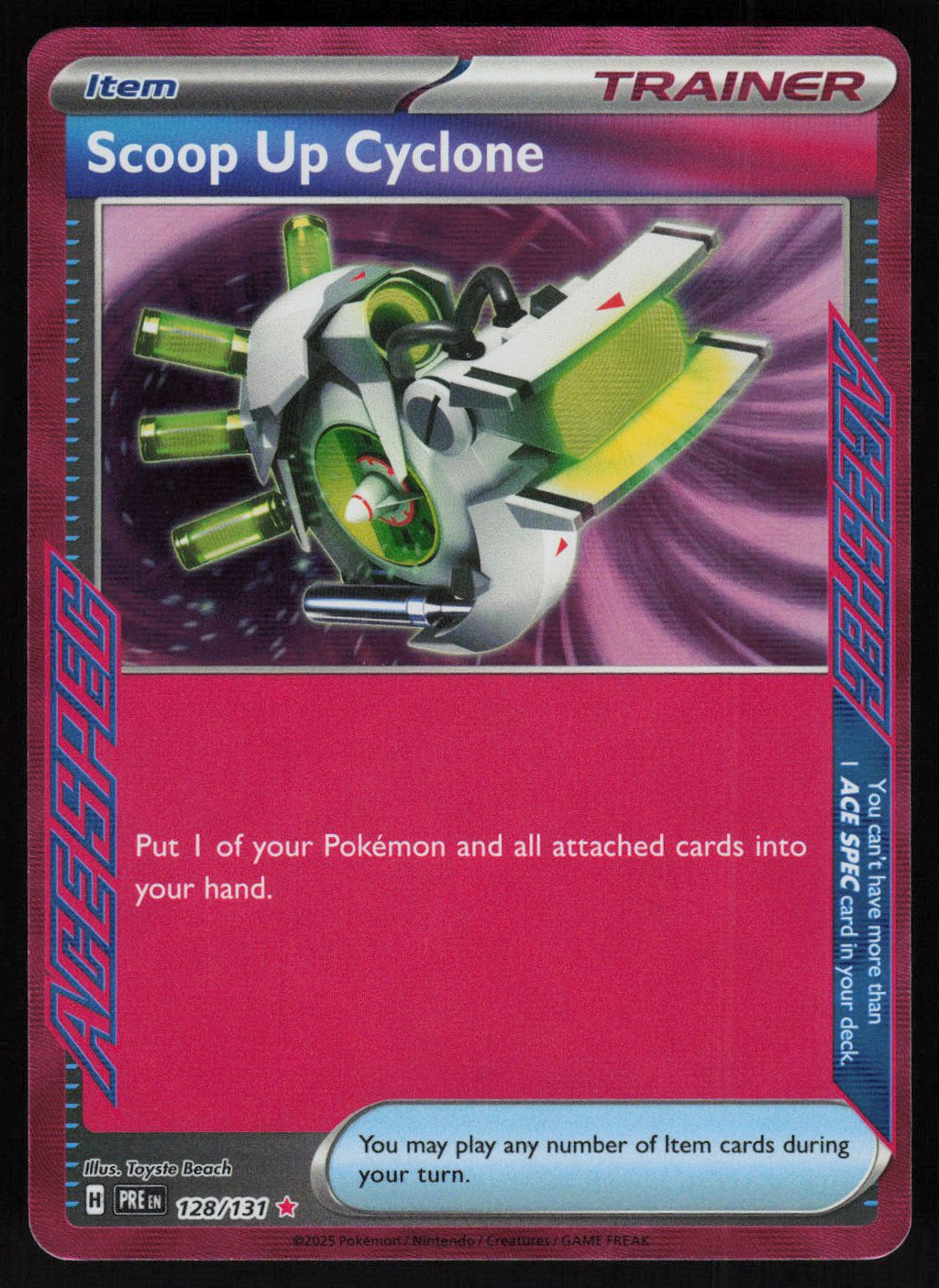 Scoop Up Cyclone ACE SPEC Rare SV: Prismatic Evolutions 128/131
