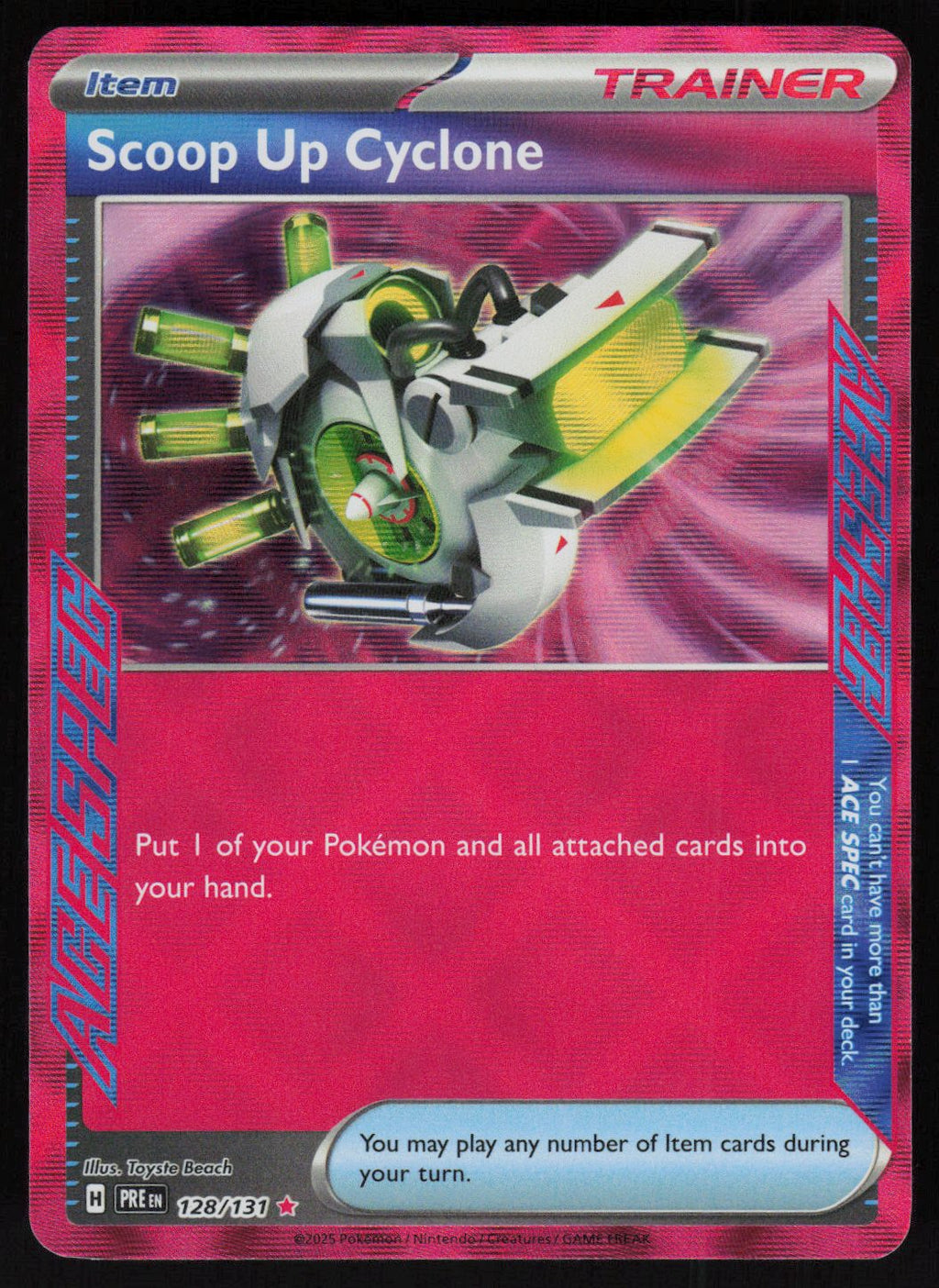 Scoop Up Cyclone ACE SPEC Rare SV: Prismatic Evolutions 128/131