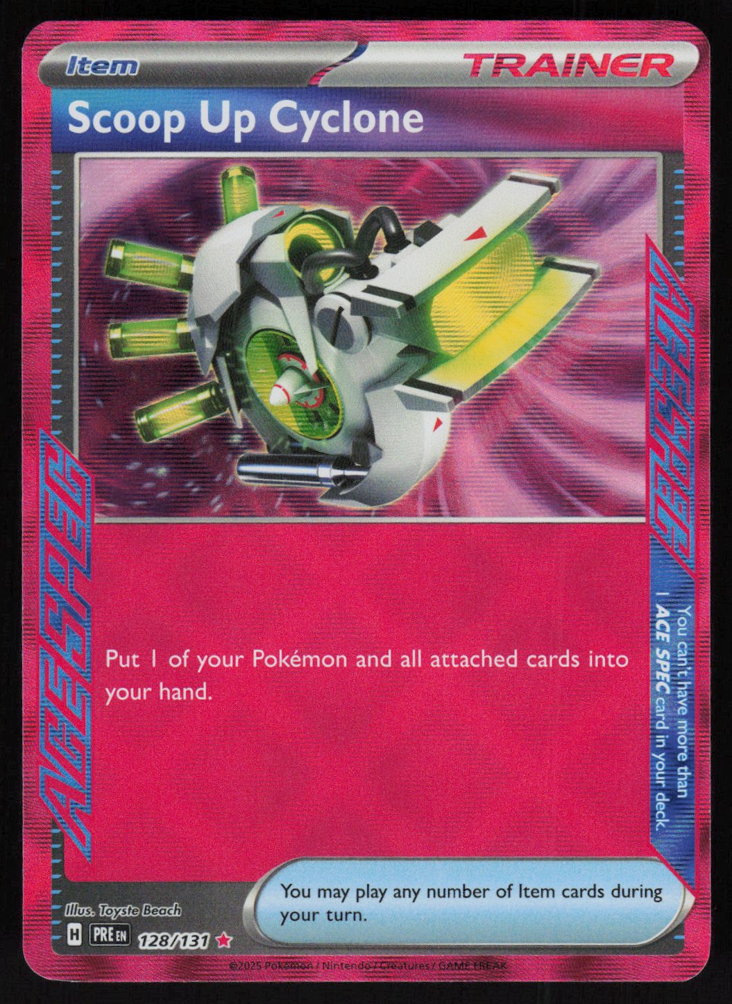 Scoop Up Cyclone ACE SPEC Rare SV: Prismatic Evolutions 128/131