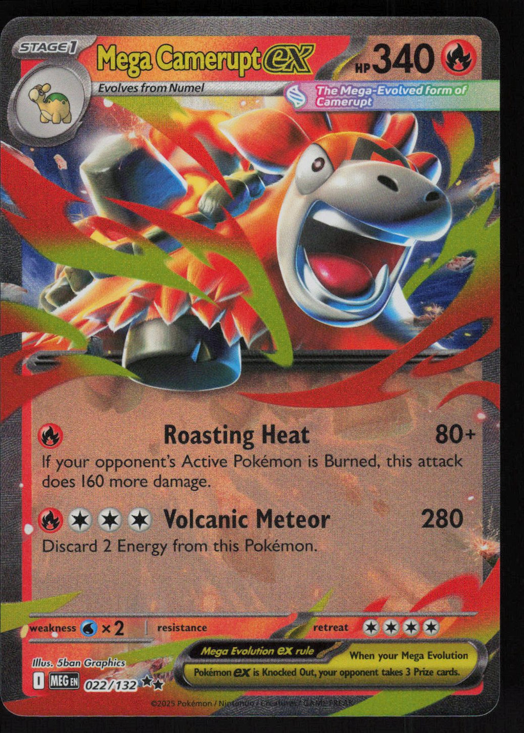 Mega Camerupt ex - 022/132 Double Rare ME01: Mega Evolution 022/132