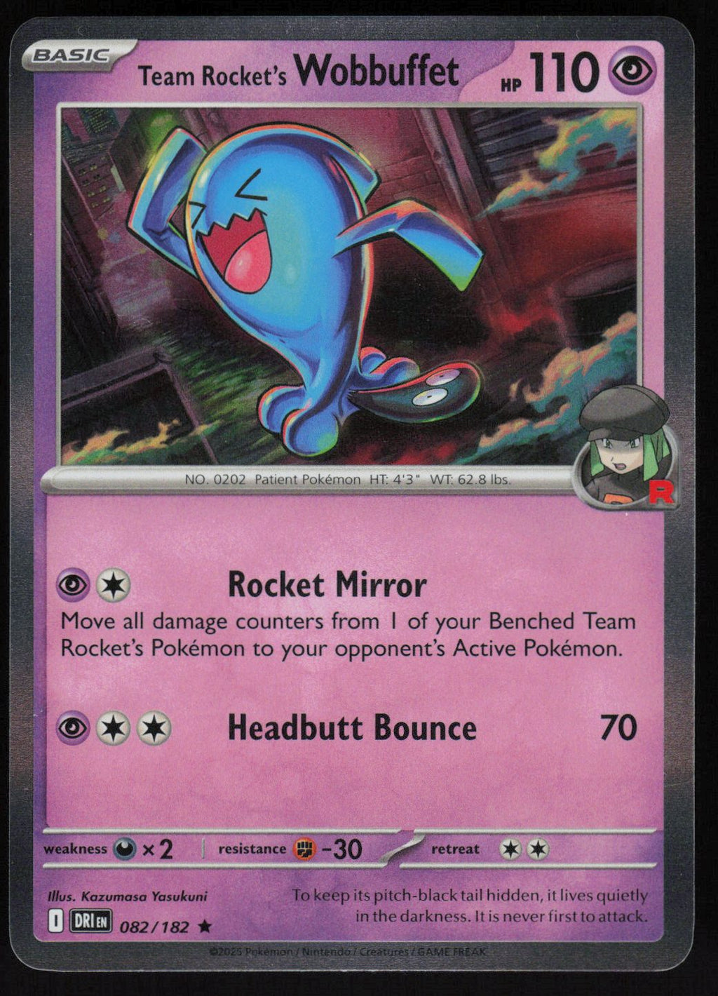 Team Rocket's Wobbuffet Rare SV10: Destined Rivals 082/182