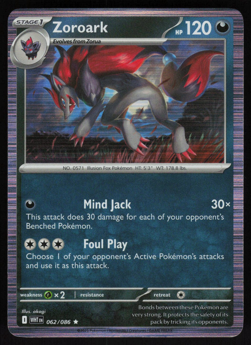 Zoroark Rare SV: White Flare 062/086