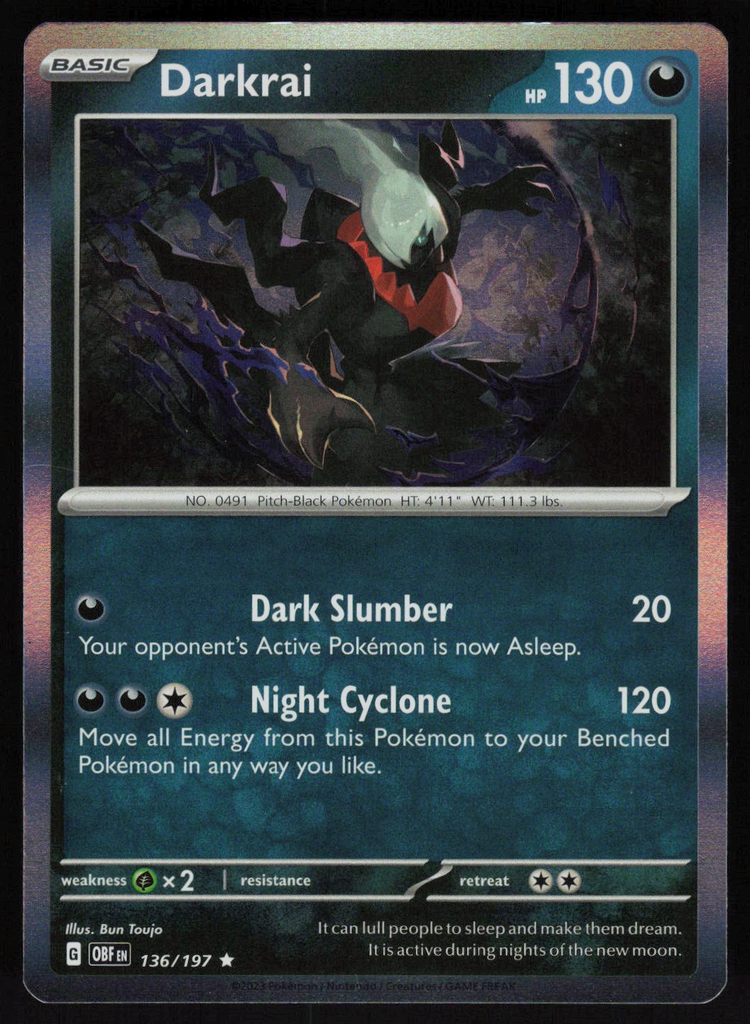 Darkrai Rare SV03: Obsidian Flames 136/197